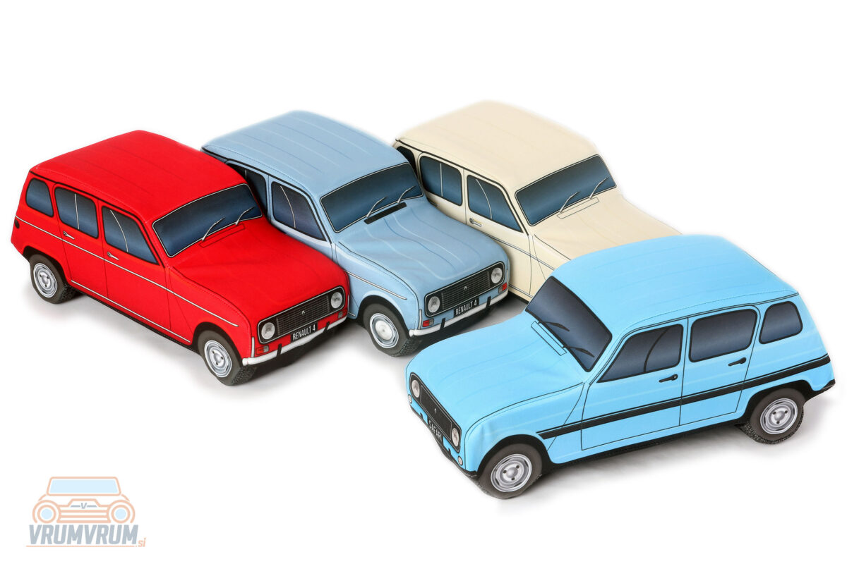 Coussin décoratif Renault 4 quatrelle vrumvrum