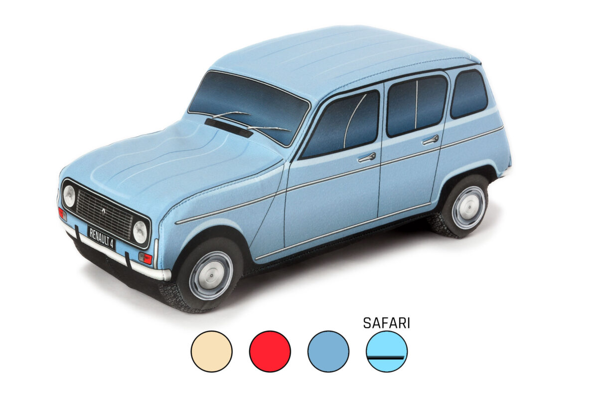 Coussin décoratif Renault 4 quatrelle vrumvrum